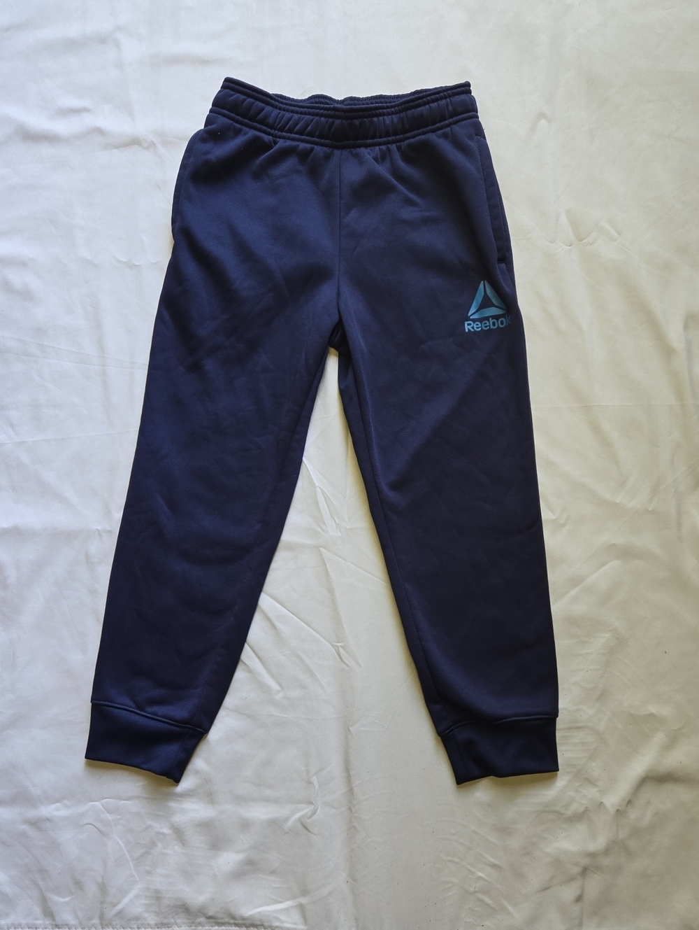 Reebok Navy Kids Jogger Sweatpants with Teal Logo